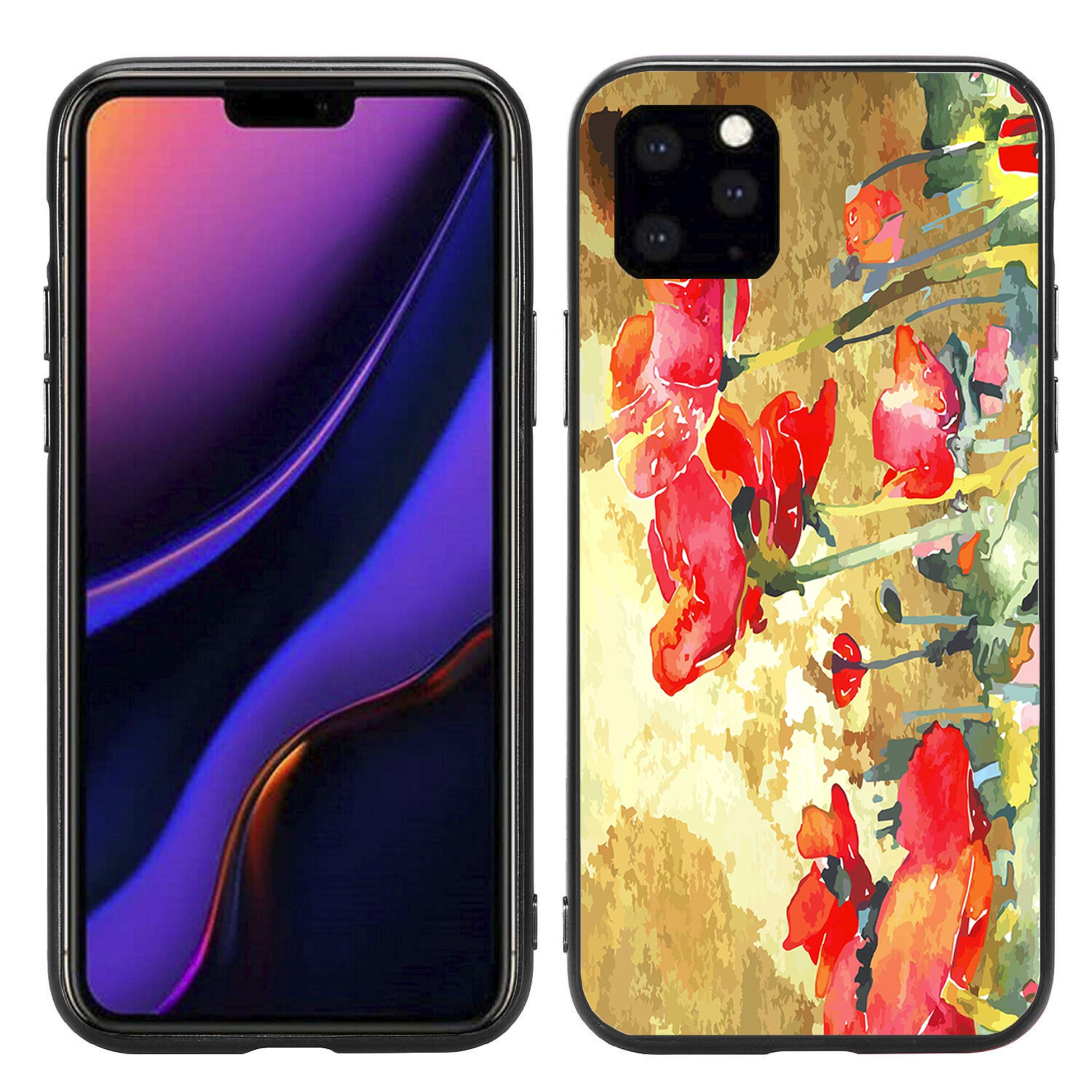 Poppy Field Watercolor iPhone 13 Pro Max Case (6.7 inch 2021 Model) - Artistic Floral Phone Cover by Atomic Market | Perfect Gift for Nature Lovers & Spring Aesthetic
