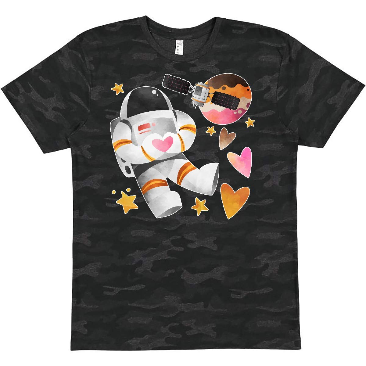 Inktastic Astronaut Valentine Outer Space Hearts T-Shirt - Space-Themed Valentine's Day Gift for Men & Women - Perfect for Valentine's Day, Cosplay & Astronomy Lovers