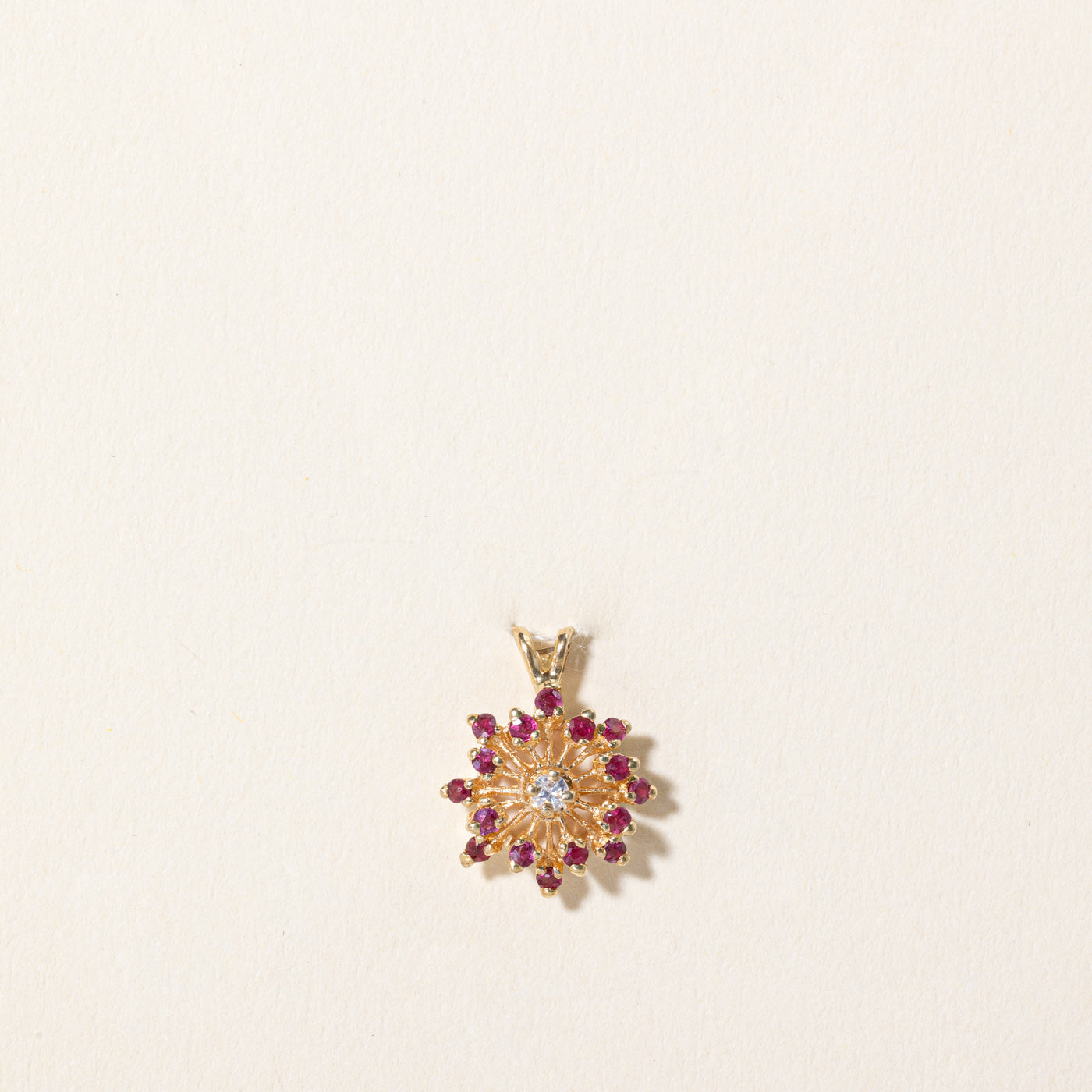 Exquisite 0.33ctw Ruby & Diamond Pendant with 0.03ct Diamonds | 14K Gold Necklace for Women | Perfect for Anniversary Gifts, Valentine's Day & Special Occasions