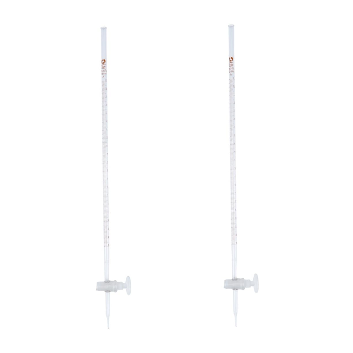 2 Pcs Glass Burette Tool - Laboratory Apparatus for Chemistry Experiments, Classroom & Science Lab Supplies - Perfect for Titration, Chemical Analysis & Educational Use