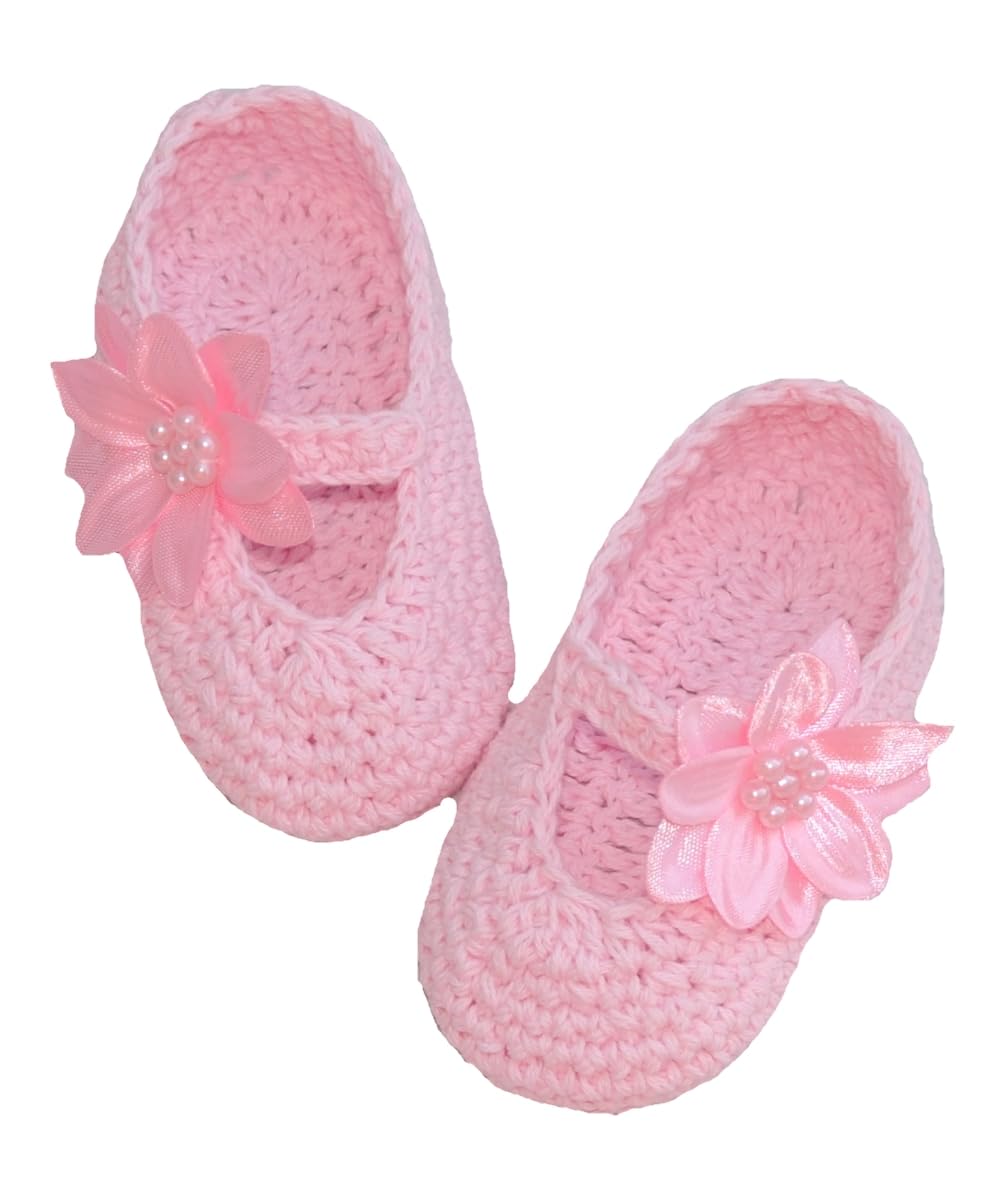 Handmade Crochet Baby Girls Shoes - Soft & Comfortable First Walkers for Infants & Toddlers - Perfect for Newborn Photoshoots, Baby Showers & Special Occasions