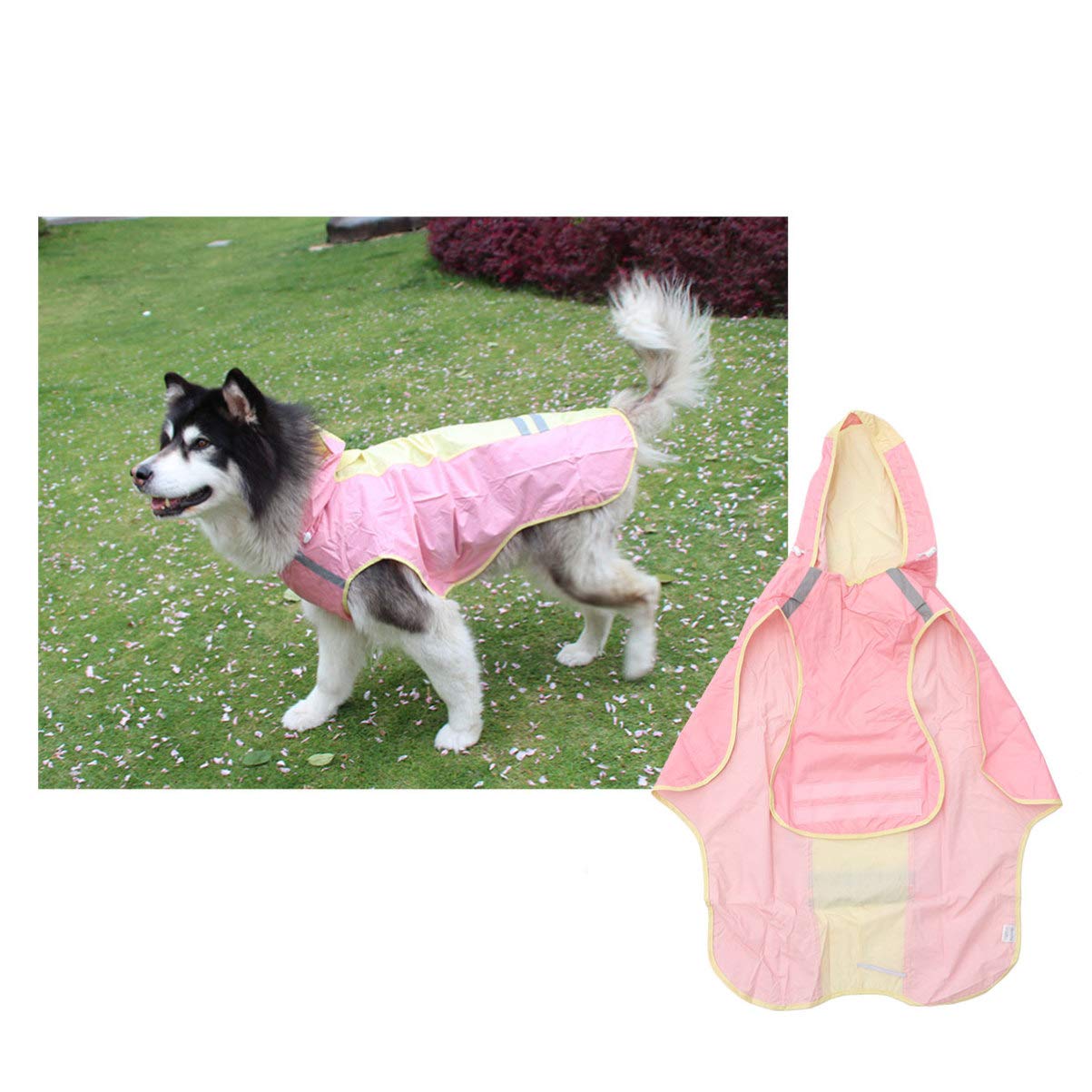 Balacoo Waterproof Dog Raincoat - Reflective Poncho for Greyhounds, Huskies & Puppies | Lightweight Dog Vest for Rainy Day Walks, Outdoor Adventures & Pet Safety