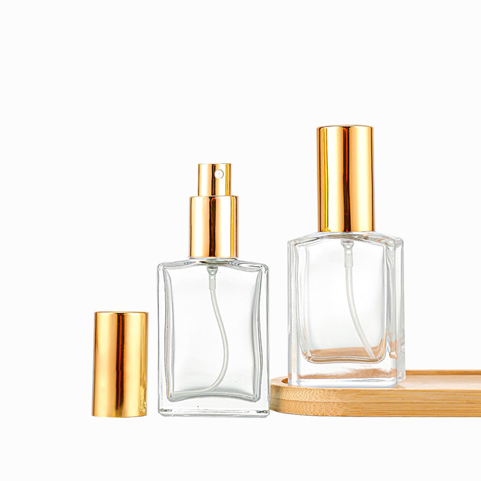 12 Pack 1 oz Clear Square Glass Perfume Spray Bottles - 30ml Refillable Fine Mist Atomizer for Perfume, Essential Oils & Liquids | Travel Size, DIY Beauty & Aromatherapy Supplies (A/Clear)