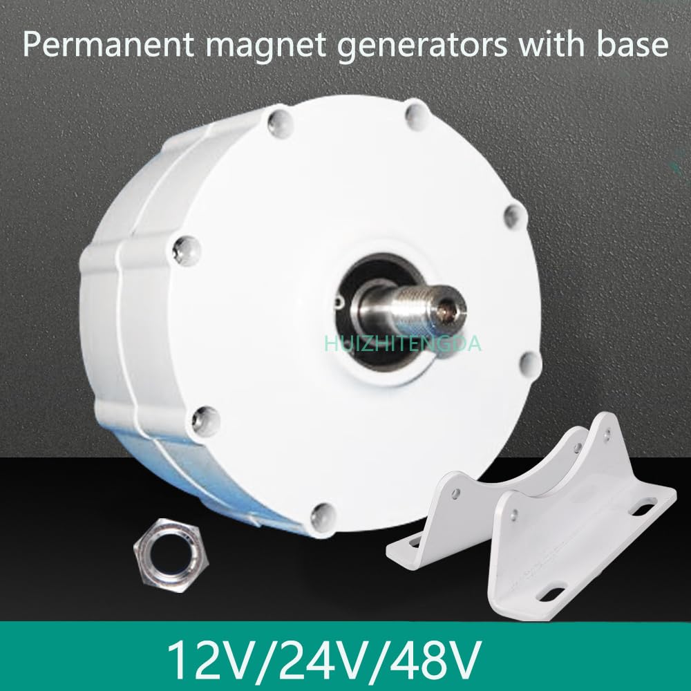 300RPM 12V 24V 48V 2000W DC Permanent Magnet Alternator Generator - Coreless Maglev Wind Turbine & Solar Panel Power System - Perfect for Off-Grid Energy, Home Backup, RV & Marine Applications (White)