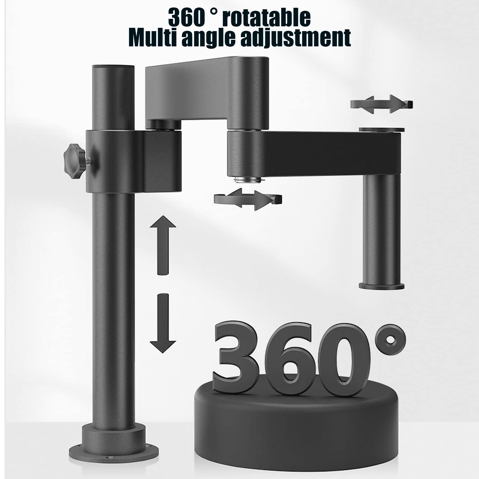 Professional Microscope Stand with Articulating Rotatable Arm & Clamp | Universal Telescoping Boom Arm for Stereo Microscopes, HDMI Cameras & Phones | Perfect for Soldering, Lab Work & Photography