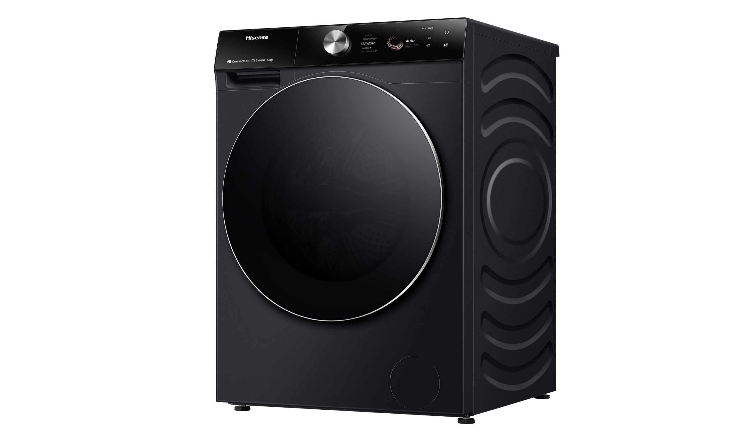 Hisense 12kg Series 9 Front Load Washing Machine - Energy Efficient, Quiet Operation, Charcoal Black (HWFS1214PB) - Perfect for Apartments, Laundry Rooms & Small Homes