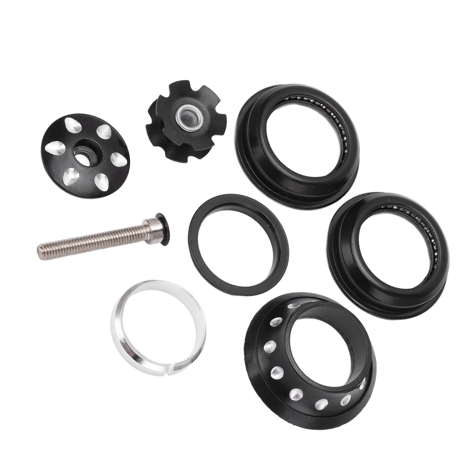 Eulbevoli 44mm Bicycle Bearing Headset - Aluminum Alloy Dustproof Headset with Front Fork Low Gear for Road & Mountain Bikes | Perfect for Cycling, Commuting & Off-Road Adventures