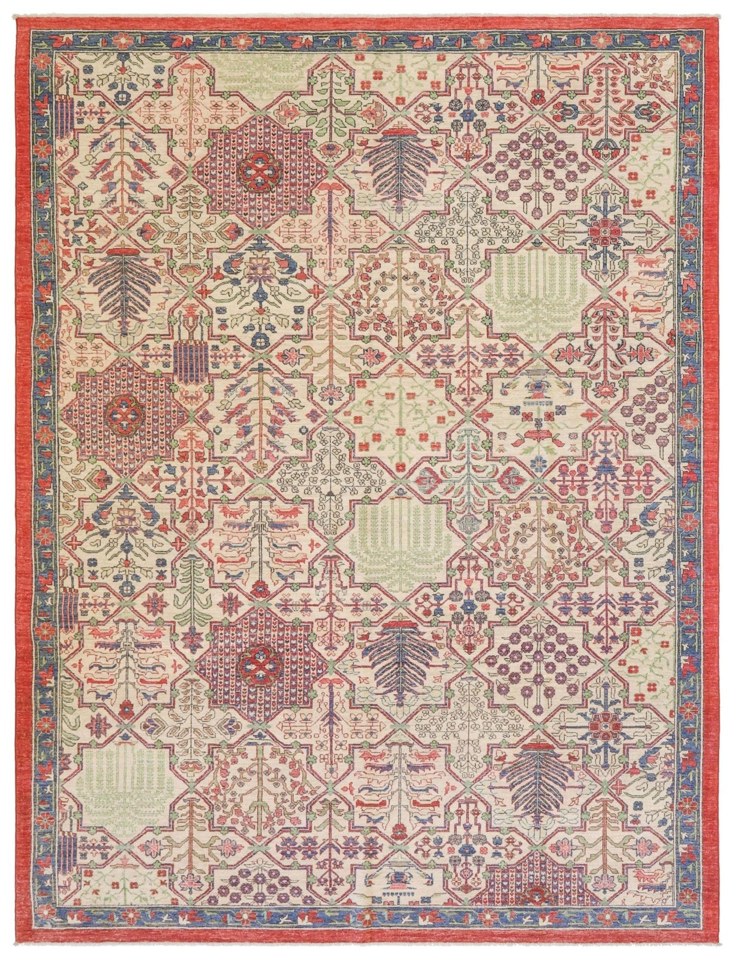 Authentic Bakhtiari Handwoven Tribal Rug J74234 - Persian Wool Carpet for Living Room, Bedroom & Home Decor
