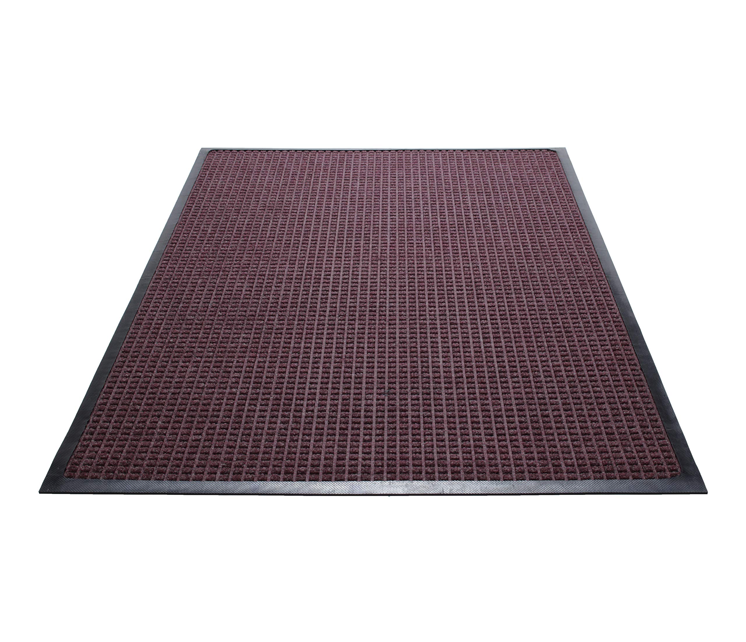 Guardian WaterGuard Indoor/Outdoor Wiper Scraper Floor Mat - Durable Rubber/Nylon Blend - 2'x3' Burgundy - Perfect for Entryways, Garages & Mudrooms