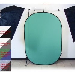 ProMaster 6x7 Feet Solid Pop-Up Photography Background - Black & White 2-Sided Portable Backdrop (Model 2139) for Studio, Portrait, and Product Photography