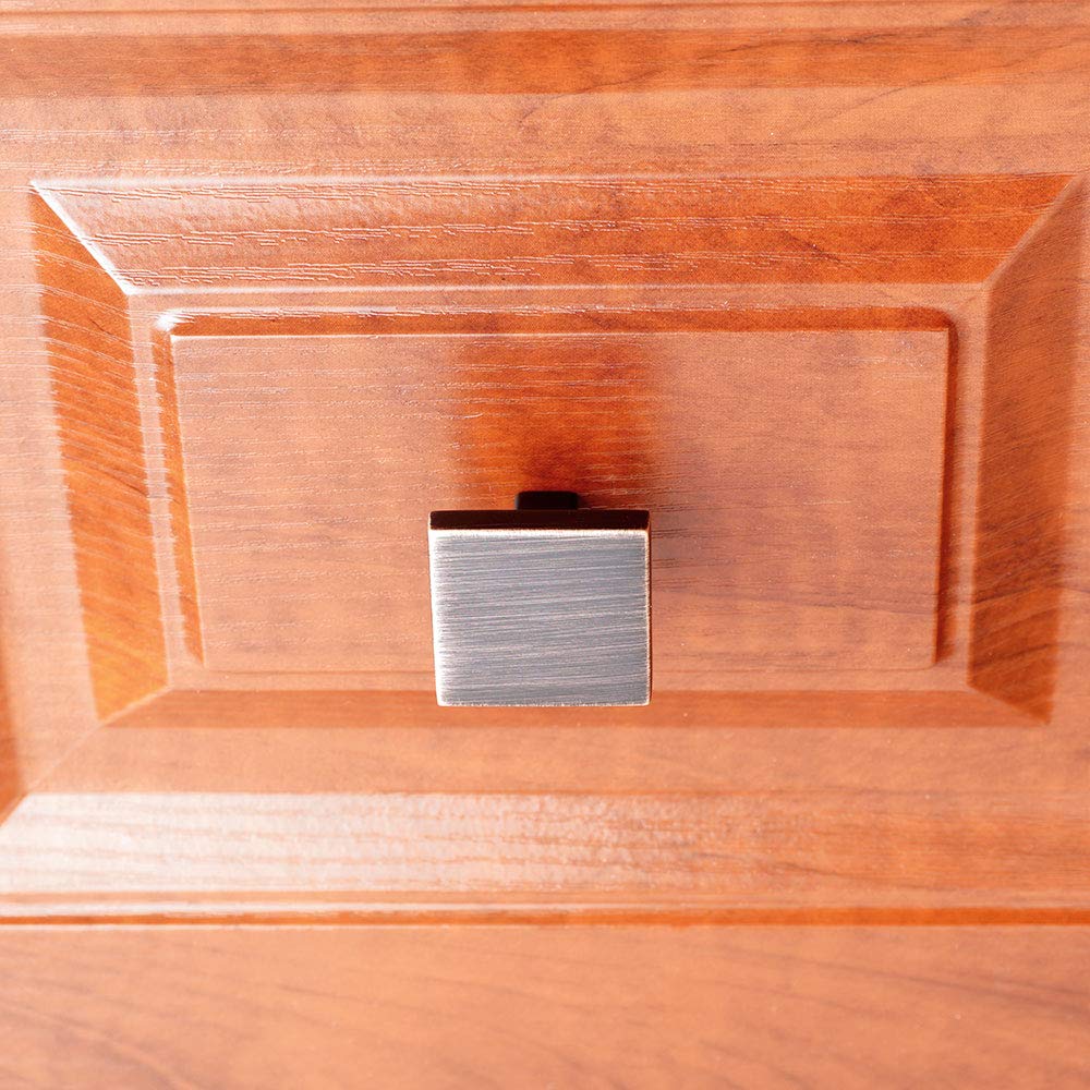 KOOFIZO 1.2 Inch Square Cabinet Knob - Oil Rubbed Bronze Pull Handle (31mm, Pack of 5) for Kitchen Cabinets, Dresser Drawers, Wardrobe Hardware - Perfect for Home Renovation & Furniture Upgrade