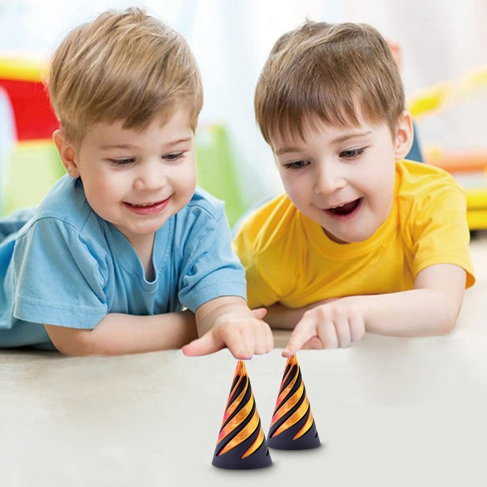 Impossible Pyramid Passthrough Toy - Helix Nut Spiral Cone Fidget Toy for Stress Relief | Mini Vortex Thread Illusion Puzzle | Desk Decor for Office & Home | Unique Gift Idea for Adults & Kids (2pcs) - Perfect for Anxiety Relief, Focus Enhancement and Creative Play