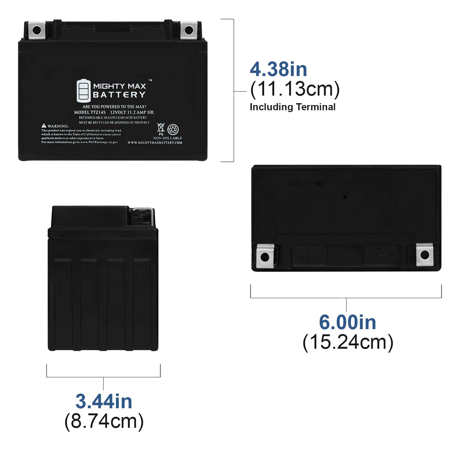 Mighty Max YTZ14S 12V 11.2Ah AGM Battery Replacement for BMW Motorcycles (Fits Part# 61217708598) with 12V 2A Smart Charger - Powers R1200GS, R1250GS, K1600 & More - Perfect for Long Rides & Off-Road Adventures