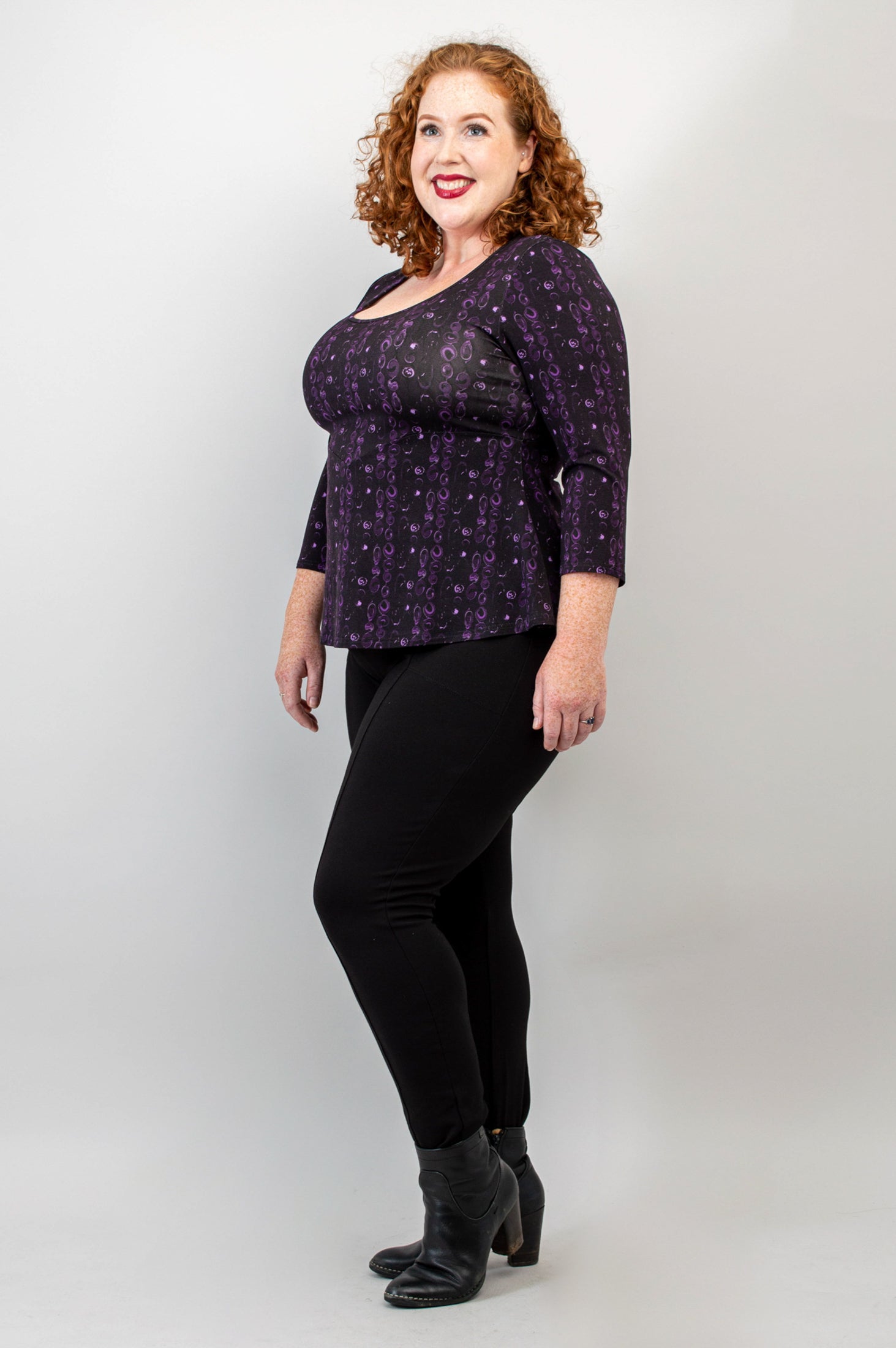 Kim 3/4 Sleeve Blouse with Royale Necklace - Bamboo Fabric Women's Tops for Work & Casual Wear | Final Sale