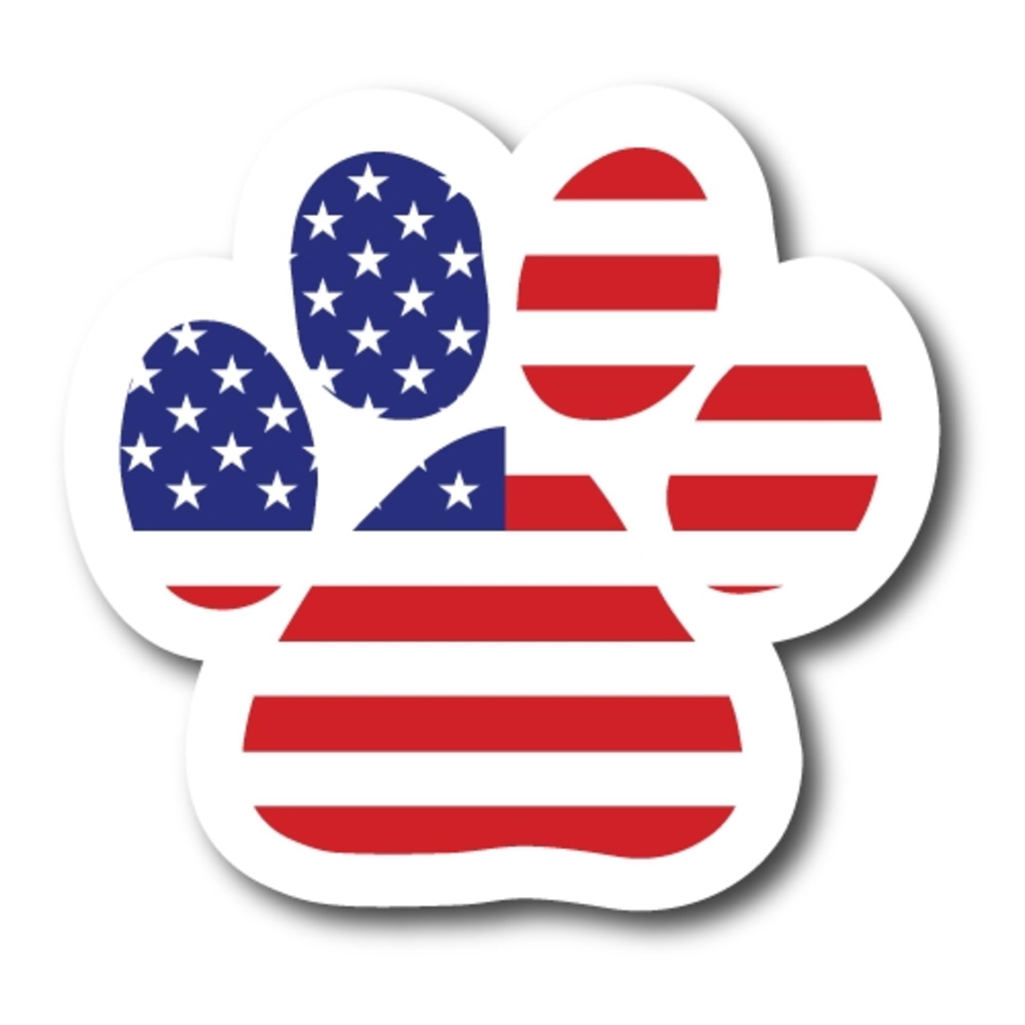 Patriotic American Flag Paw Print Car Magnet - Heavy Duty Red White & Blue Auto Decal for Trucks & Vehicles - Show Love for Pets & USA - Perfect for Road Trips, Tailgating & 4th of July Celebrations