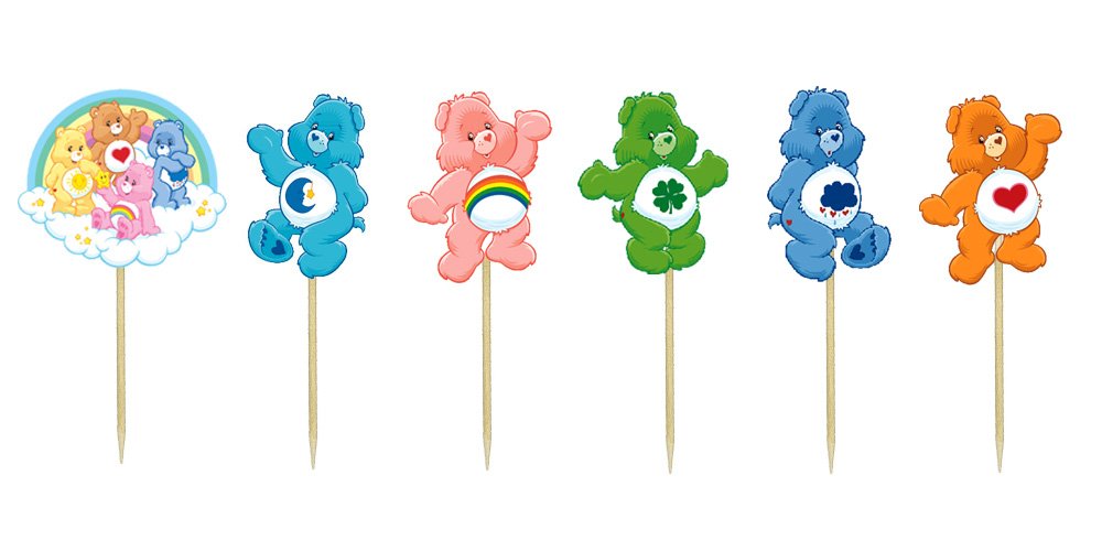 Care Bears Cupcake Toppers - 24pcs Adorable Birthday Party Decorations for Kids, Baby Showers & Themed Celebrations - Perfect for Cakes, Cupcakes and Desserts