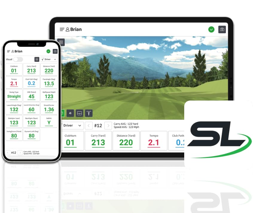 SWINGLOGIC MICROSIM PRO-Pack Indoor Golf Simulator for Home - Affordable Golf Training System with GPS, Swing Analyzer & Swing Stick | Perfect for Home Practice, Backyard Golf & Winter Training