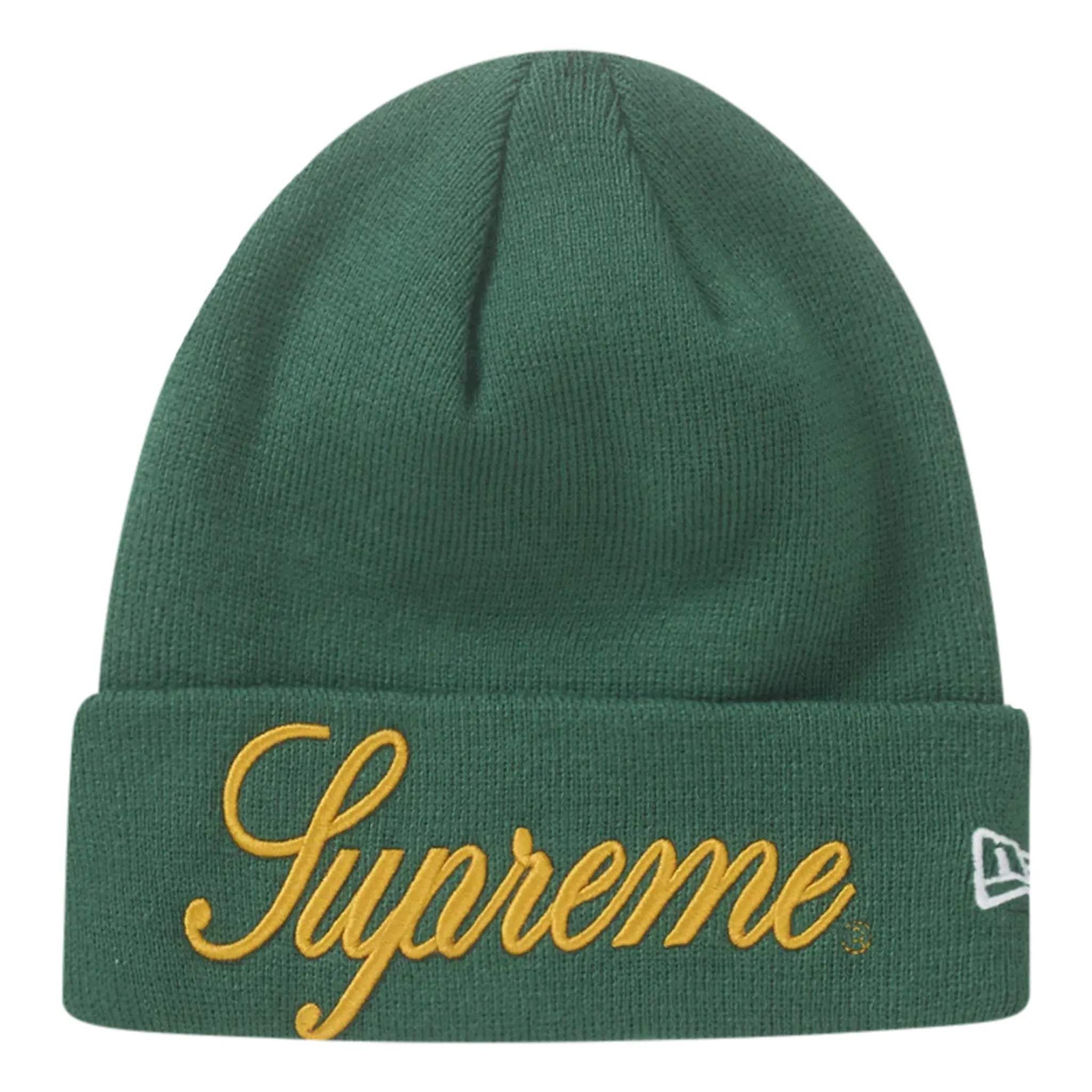 Supreme x New Era Script Pine Beanie - Warm Winter Knit Hat for Men & Women - Perfect for Skiing, Snowboarding & Outdoor Activities