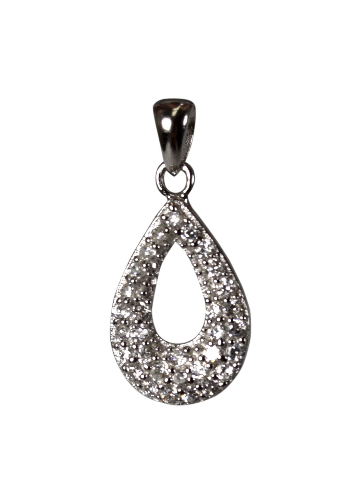 Elegant Women's Sterling Silver Teardrop Pendant with Sparkling Crystals - Perfect for Valentine's Day Gifts, Anniversary Presents & Everyday Jewelry