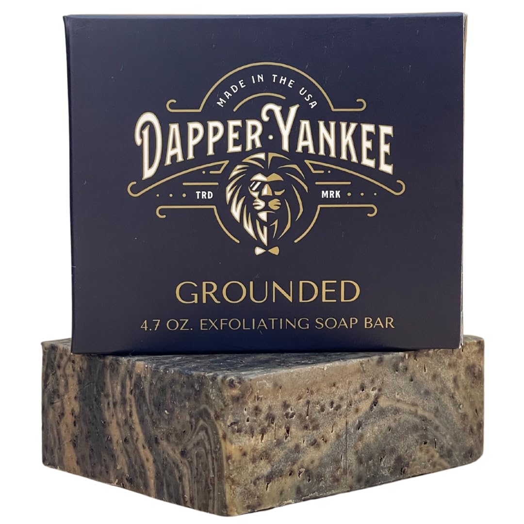 Natural Exfoliating Coffee Soap Bar for Men - Medium Grit with Coffee Grounds, Caffeinated Face & Body Cleanser | Perfect for Shaving Prep, Post-Workout Refresh & Gift Sets