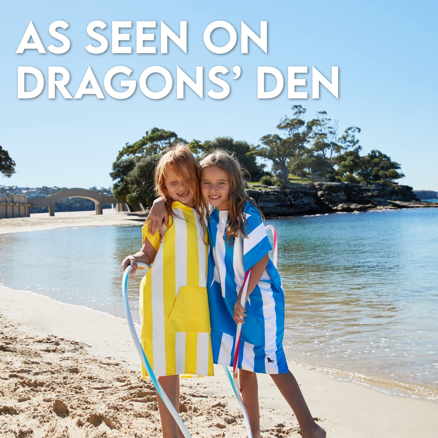 Dock & Bay Kids Hooded Poncho - Super Absorbent Quick Dry Beach Towel for Swimming Pool & Outdoor Activities - Compact Lightweight Travel Towel with Carry Bag - Mini Collection (Multiple Sizes) - Perfect for Beach Days, Pool Parties & Family Vacations