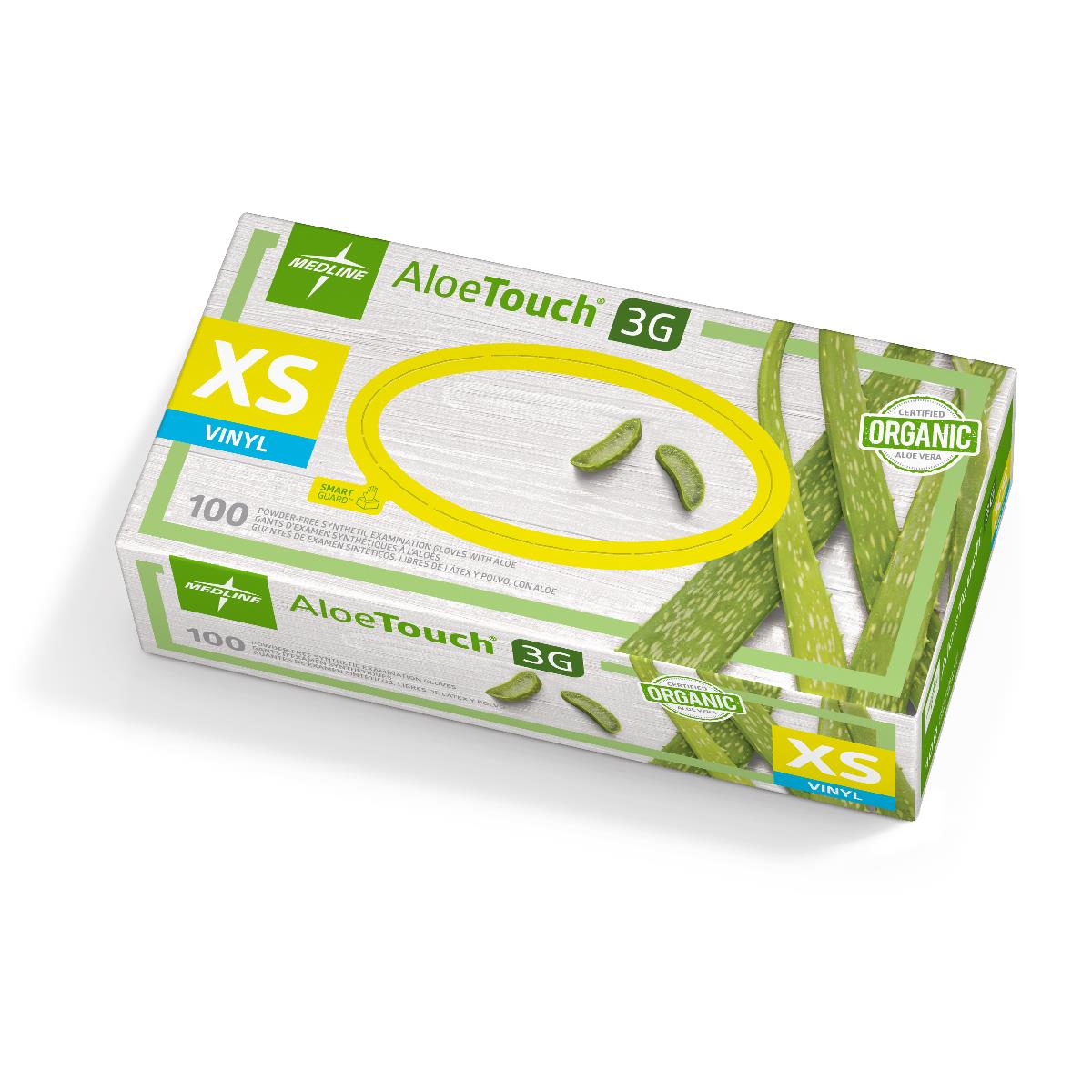 AloeTouch 3G Synthetic Vinyl Exam Gloves - Powder-Free, Latex-Free Medical Gloves for Healthcare, Food Handling & Cleaning (300 Count Box) - Ideal for Doctors, Nurses, Tattoo Artists & Home Use