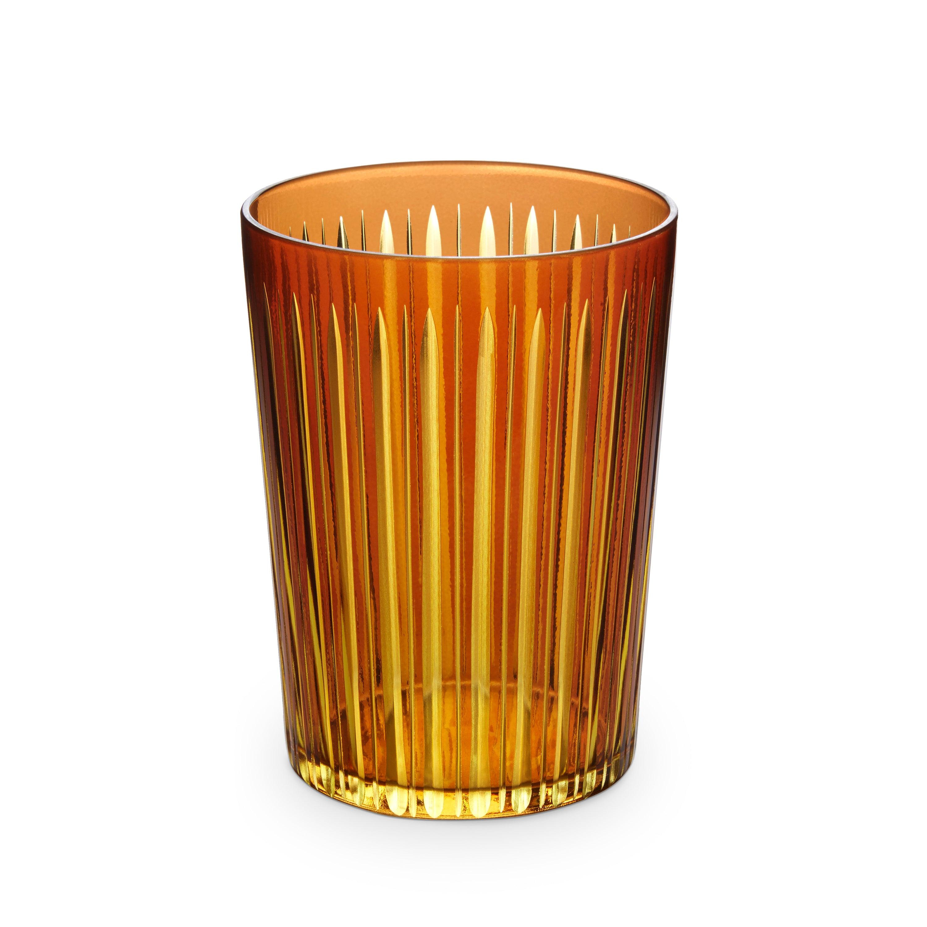 Premium Prism Highball Glasses Set of 4 - Amber Colored Cocktail Glasses for Whiskey, Vodka & Mixed Drinks - Elegant Barware for Home Entertaining & Gifts