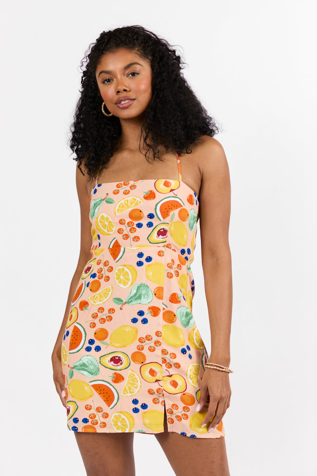 Trendy Multi Icon Print Mini Dress for Women - Stylish & Comfortable Summer Outfit for Parties, Dates & Casual Wear