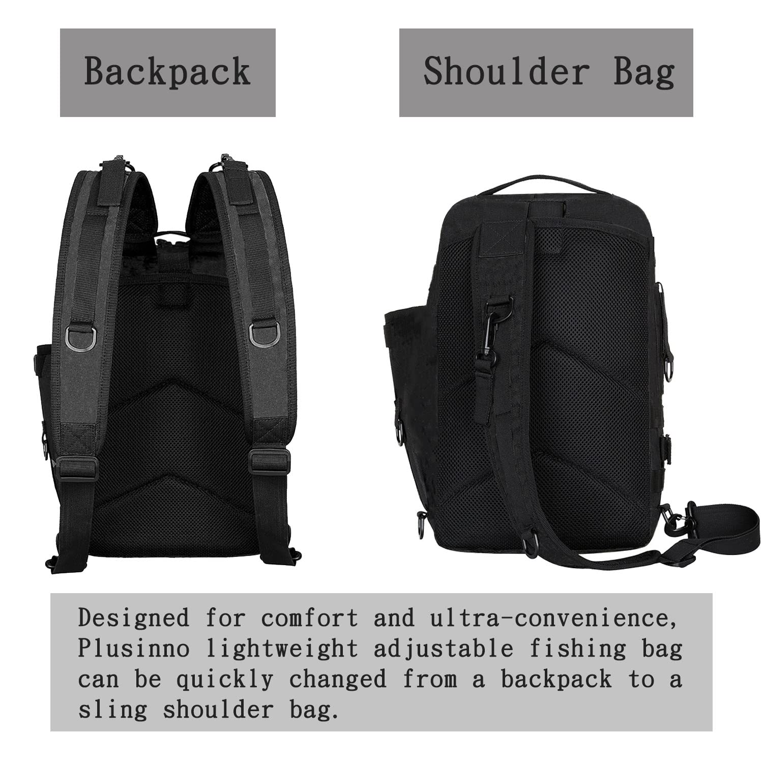 Water-Resistant Fishing Backpack with Rod Holder - Large Tackle Sling Bag for Fly Fishing, Camping & Hiking - Durable Fishing Gear Accessories for Men - Perfect Gift for Outdoor Enthusiasts & Anglers