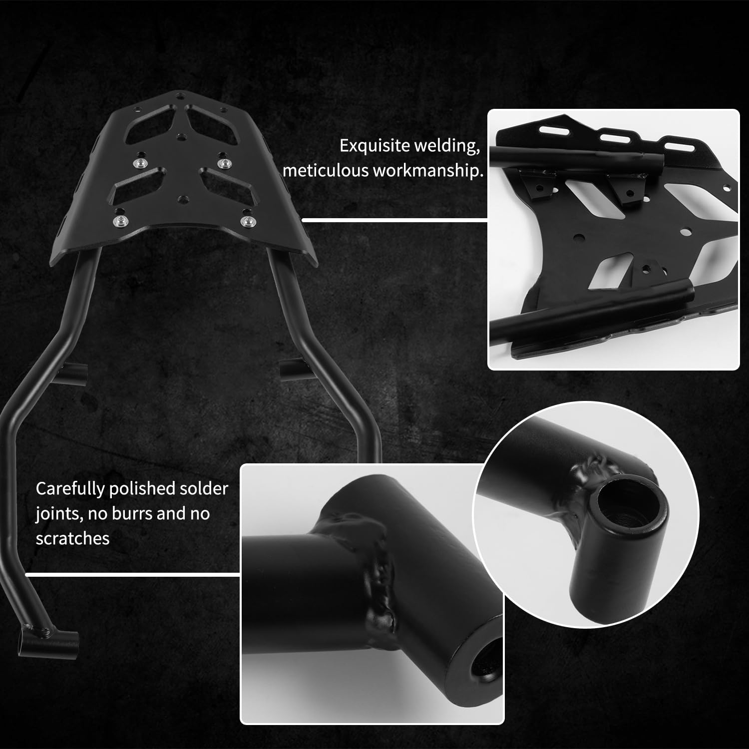 Yamaha Tenere 700 Motorcycle Rear Cargo Rack - Heavy Duty Steel Luggage Carrier Top Mount Bracket Kit for 2018-2024 Models - Perfect for Adventure Touring & Off-Road Travel Accessories