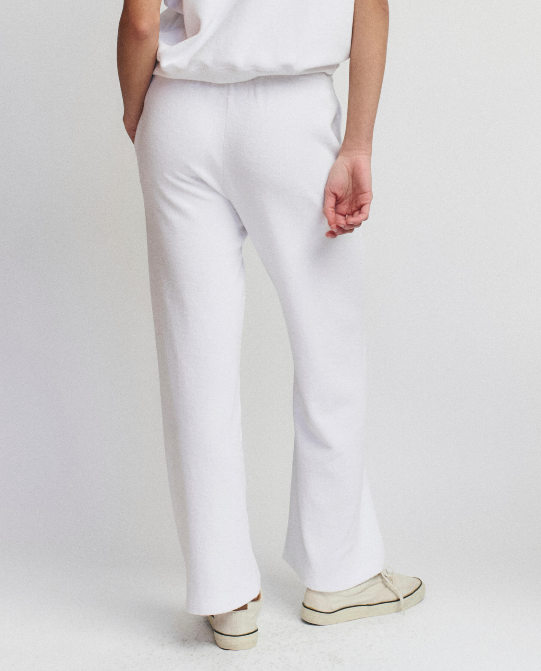 Micro Terry Victory Sweatpants for Women - Soft Comfortable Lounge Pants in True White - Perfect for Yoga, Home Relaxation & Casual Wear
