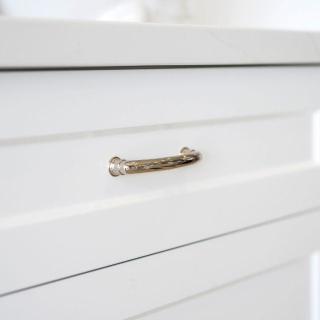 Castella Decade Cabinet Pull - 5 Inch Center to Center, Polished Nickel Finish - Modern Kitchen & Bathroom Cabinet Hardware for Drawers and Doors