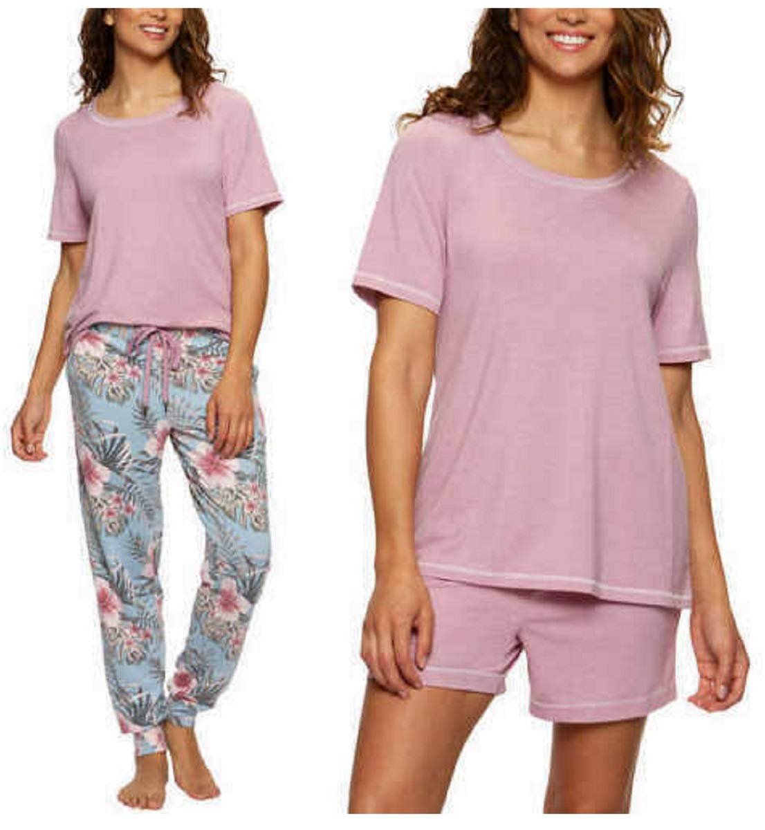 Felina Women's 3-Piece Sleep Set - Soft Cotton Tee, Shorts & Joggers for Cozy Nights & Lounge Wear | Perfect for Relaxing at Home, Travel & Sleepovers