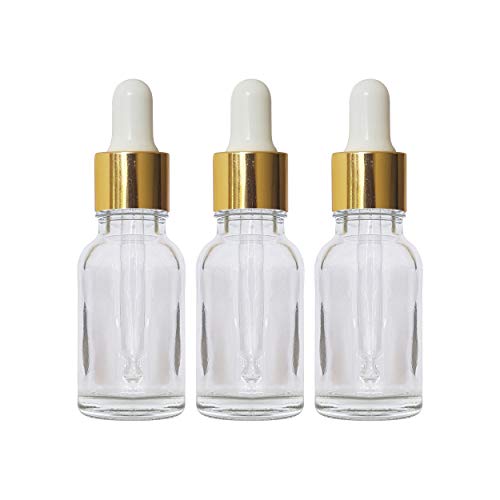 Clear Glass Bottle with Gold Dropper