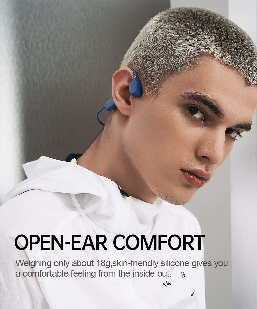 Sanag Open-Ear Wireless Bluetooth 5.0 Headphones with Mic - Titanium Lightweight Air Conduction Headphones, IPX5 Waterproof for Running, Hiking, Cycling & Driving - Hands-Free Calls & Music (Ideal for Outdoor Sports & Commuting)