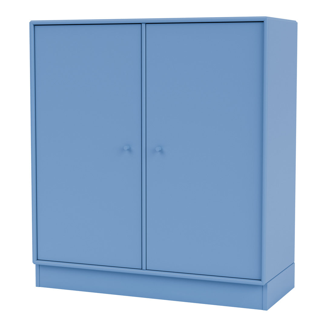 Modern 2-Door Lacquered Cabinet with Plinth Base - Stylish Storage Solution for Living Room, Bedroom or Office Organization