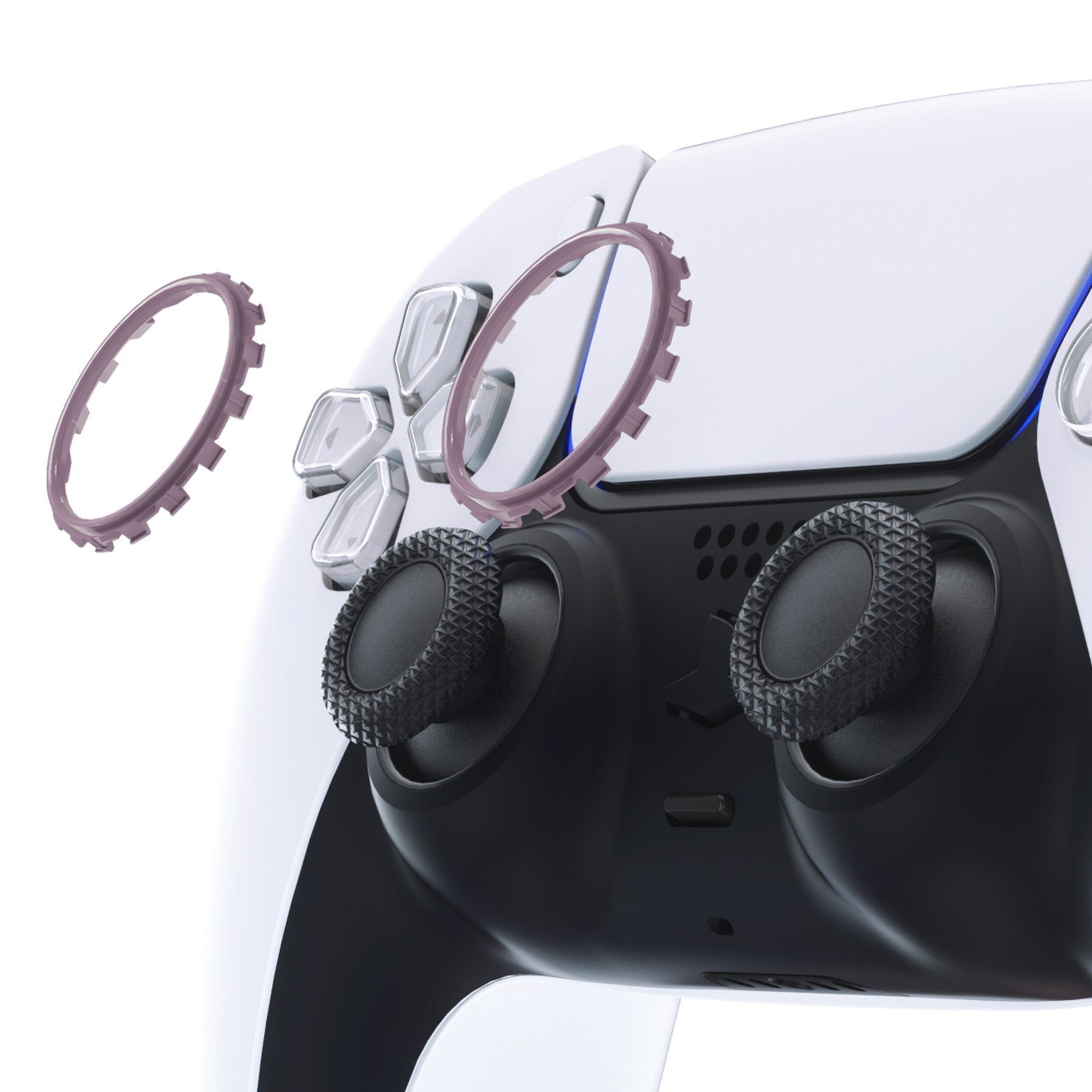 eXtremeRate Custom Replacement Accent Rings for PS5 Controller - Dark Grayish Violet | Premium PS5 Accessories for Gaming Enthusiasts | Perfect for Competitive Gaming & Custom Controller Setup