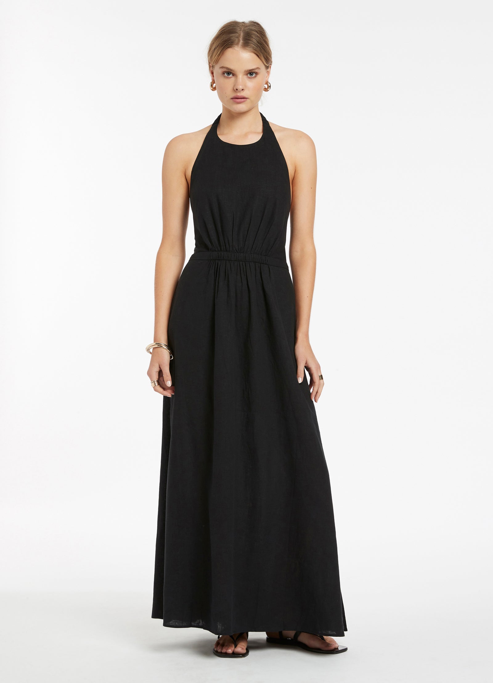 Jetset Halter Dress for Women - Elegant Black Summer Dress for Beach, Party & Vacation | Flowy & Comfortable