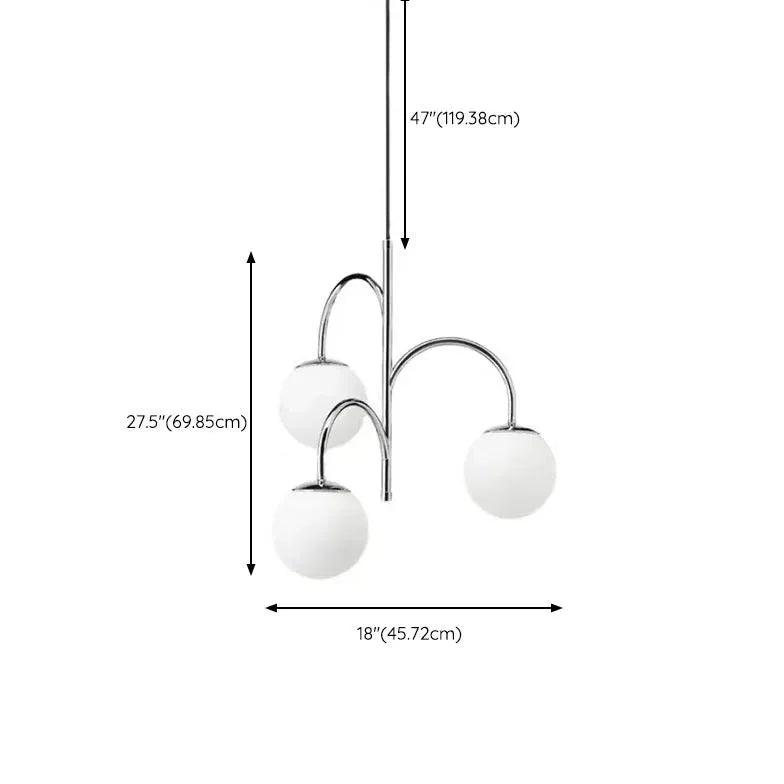 3-Head Glass Ball Minimalist Pendant Light Fixture - Modern Ceiling Lighting for Dining Room, Kitchen Island & Bedroom Decor