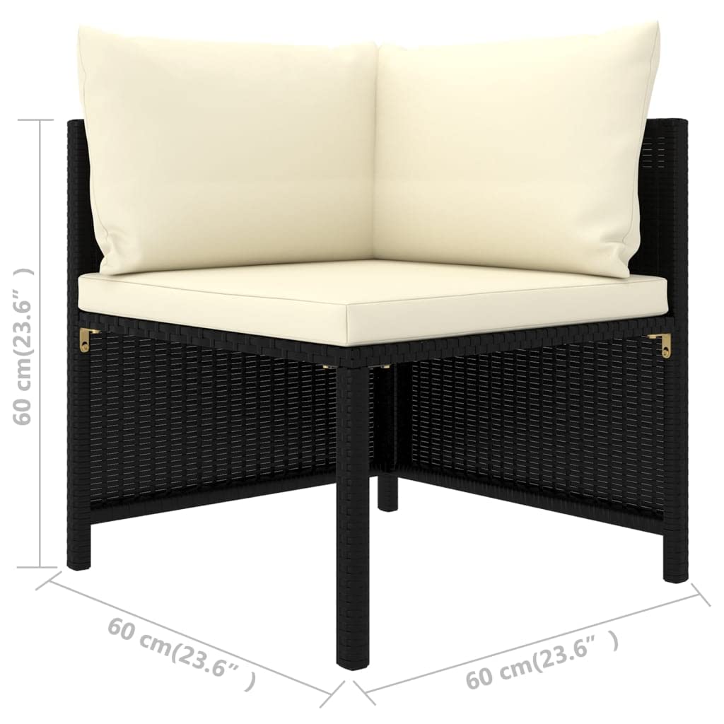 4-Piece Outdoor Patio Sofa Set with Waterproof Cushions - Black Poly Rattan Furniture for Garden, Backyard & Poolside (23.6g) - Perfect for Relaxing, Entertaining & Outdoor Dining