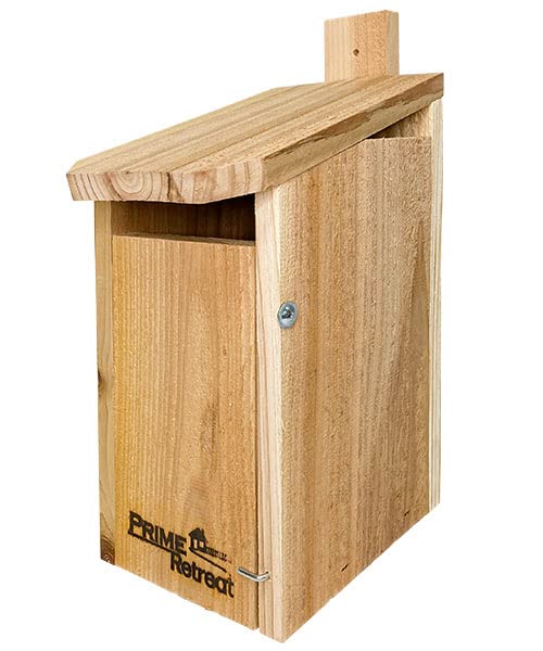 Premium Slant Front Eastern Bluebird House - Weatherproof Cedar Wood Birdhouse for Outdoor Garden, Backyard & Nature Conservation | Attracts Bluebirds & Songbirds | Ideal for Bird Watching & Wildlife Habitat Enhancement