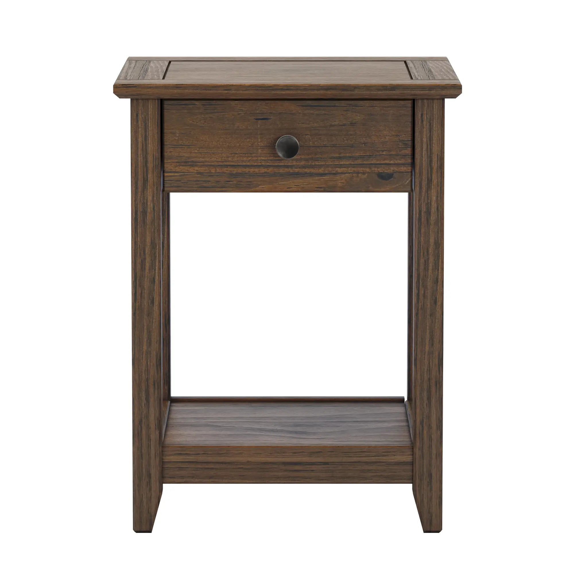 Greenport Modern End Table - Small Side Table for Living Room, Bedroom, or Office - Nightstand with Storage Shelf - Compact Accent Table for Home Decor