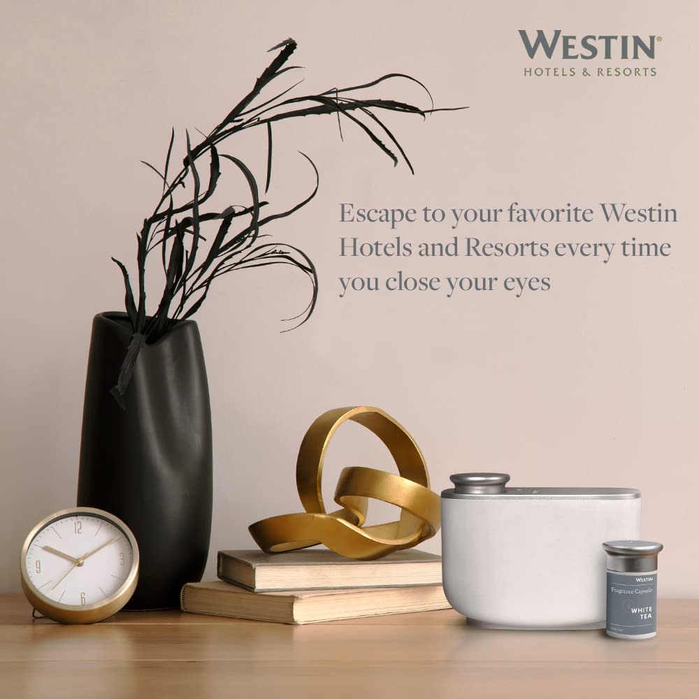 Westin White Tea Room Diffuser & Scent Capsule - Luxury Hotel Fragrance Oil Diffuser with Signature White Tea Aroma - Perfect for Home, Spa, Office & Relaxation Spaces