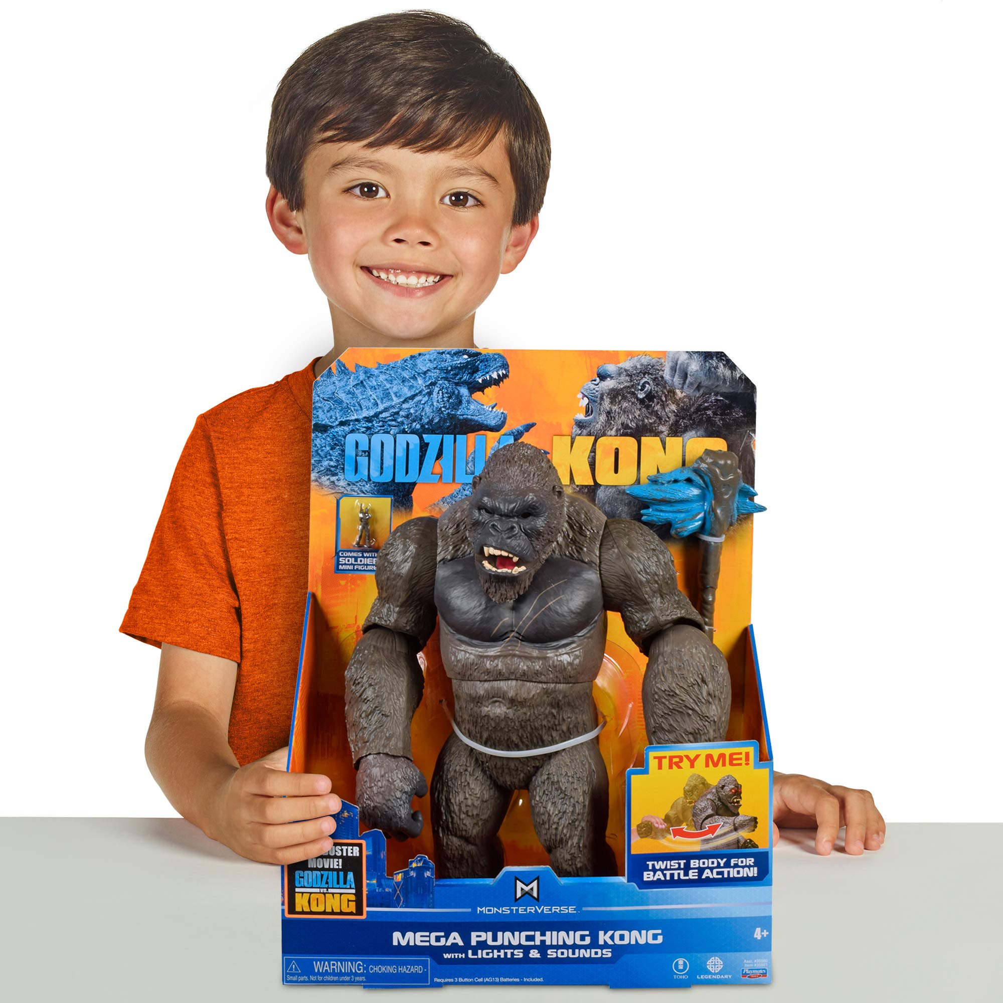 Godzilla vs Kong 13 Inch Mega Kong Action Figure with LED Lights & Sound Effects - Collectible Movie Toy for Kids & Adults, Perfect for Display & Play Battles
