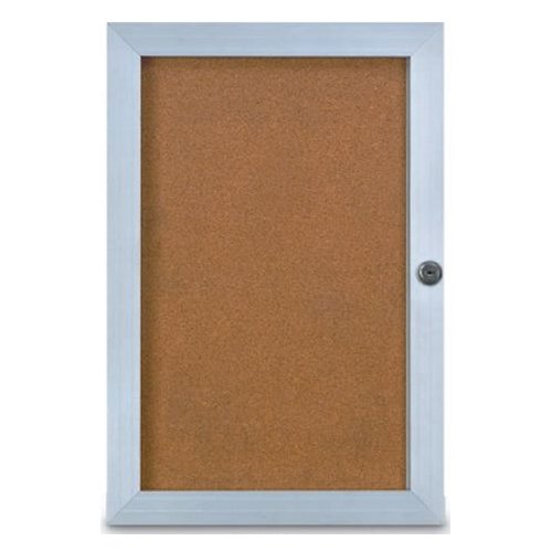1.25 Inch Deep Super Slim Elevator Display Case 24x36 Inches - Locking Frame with Cork Board for Offices, Schools & Retail Stores