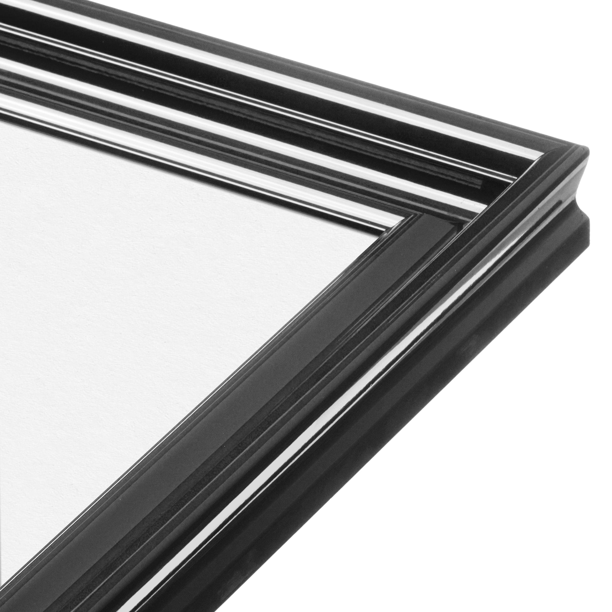 6-Pack Black Glossy Electric Wide Wall Frames - Modern Home & Office Decor for Living Room, Bedroom, or Gallery Display