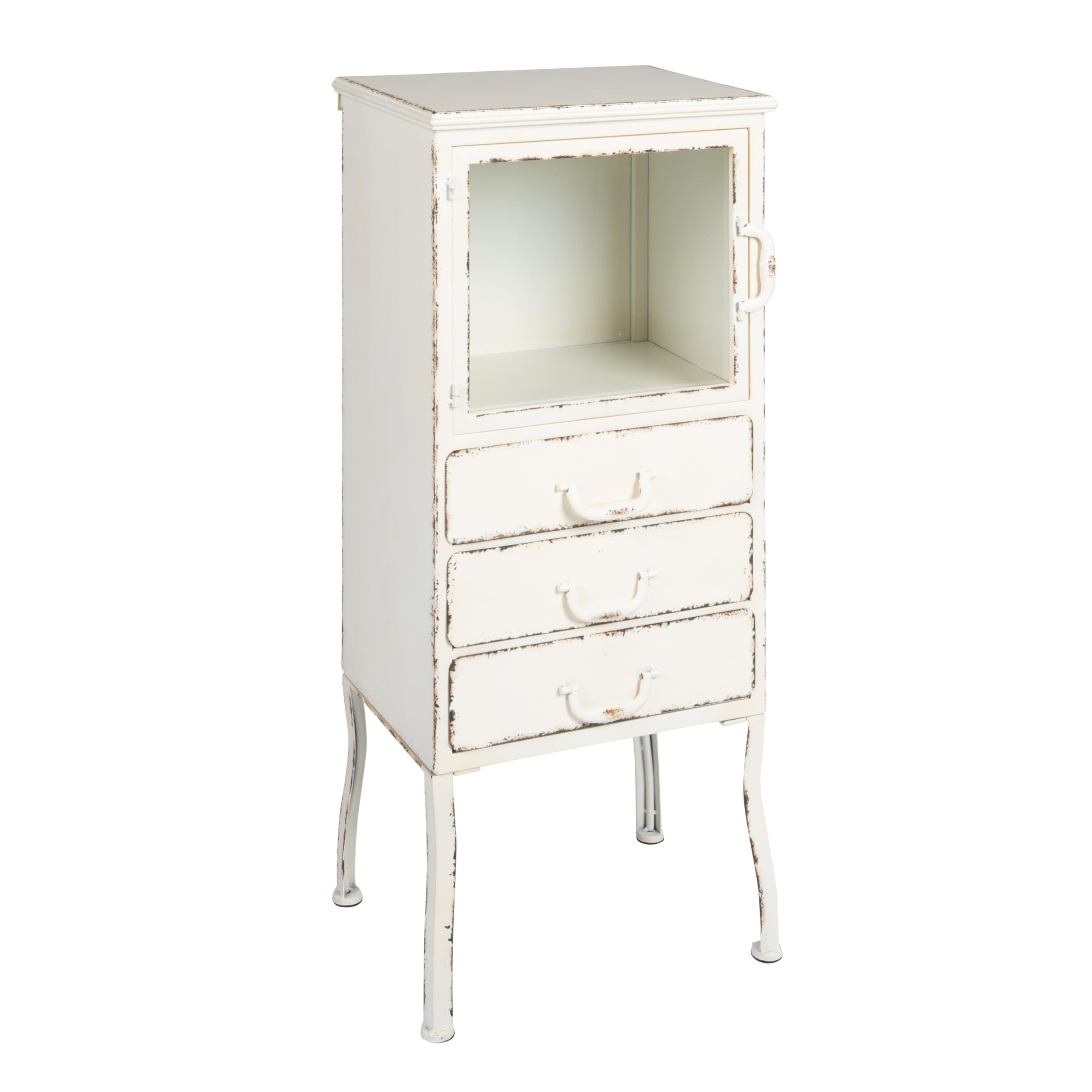 Creative Co-Op 3-Drawer Metal Storage Cabinet - Organize Office, Kitchen & Bathroom Supplies | Durable Steel Cabinet for Home & Office Organization