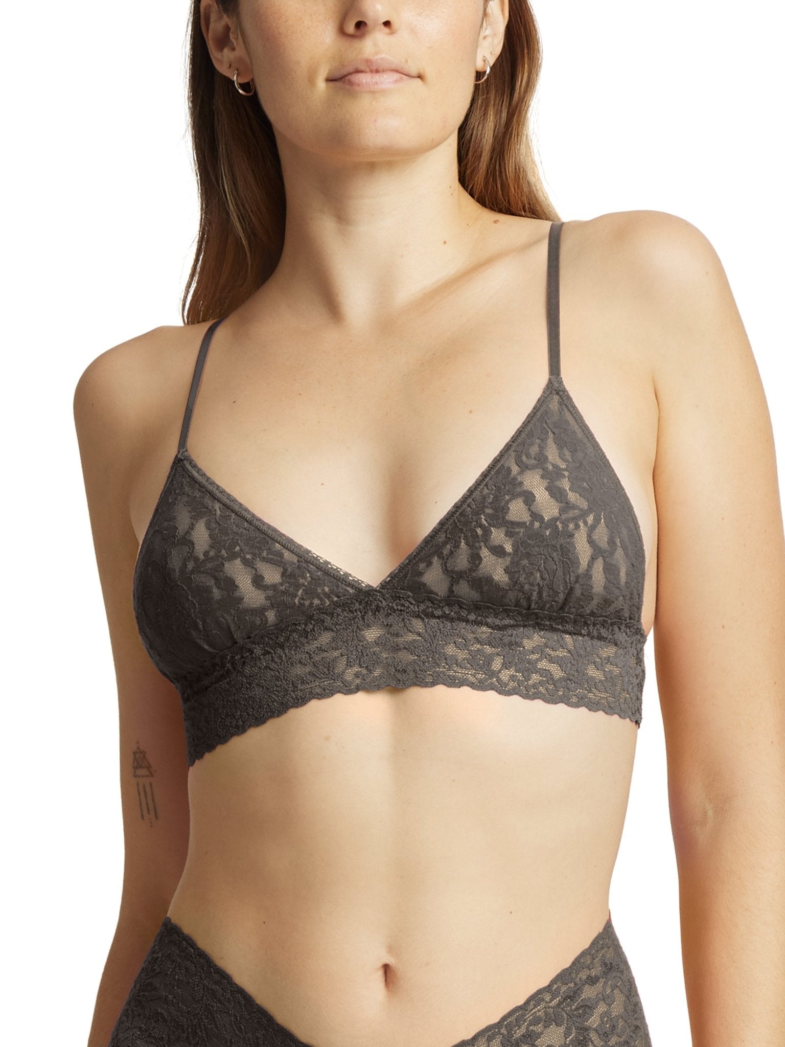 Signature Lace® Padded Triangle Bralette - Comfortable Wireless Bra for Women, Soft Stretchy Fabric, Light Support - Perfect for Yoga, Lounge & Everyday Wear