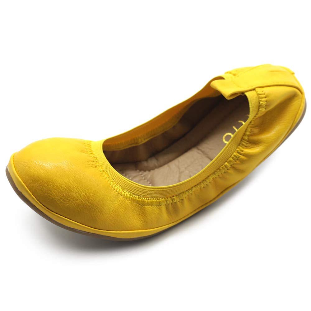 Ollio Women's Comfort Ballet Flats with Shoe Collar Pull Tab - Slip-On Loafers for Work, Travel & Casual Wear