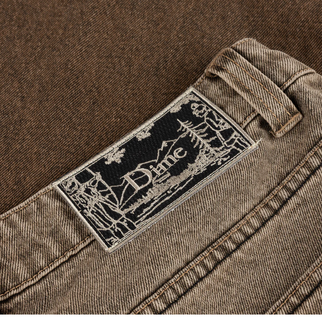 Vintage Baggy Denim Pants - Distressed Sandblasted Brown Wash for Men & Women | Casual Streetwear, 90s Retro Style, Perfect for Everyday Wear & Urban Fashion